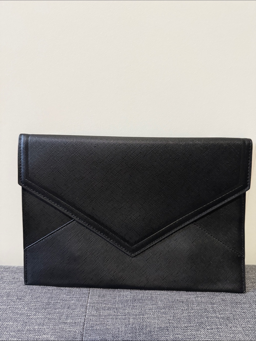 Zara Black Textured Envelope Clutch